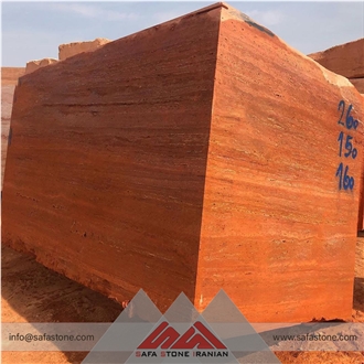 Red Travertine Blocks