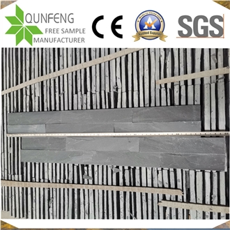 Jiujiang Natural Black Split Slate Stone Feature Wall Panels