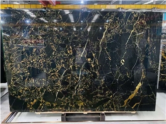 Good Price Black Golden Portoro Marble Slab  Wall Tiles