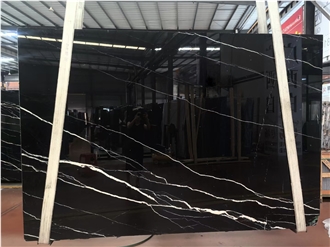 Nero Marquina Black Marble Slabs