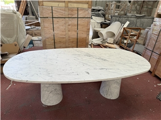 Italy Carrara White Marble Dinning Table