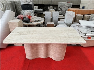 Italy Travertine Rectangular Dinning Table