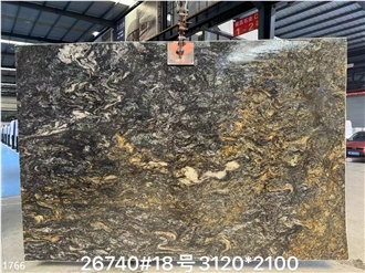 Platinum Granite Slabs Black Gold Diamond Stone Tile