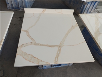 5017 Calacatta Gold Quartz Artificial Stone Countertop