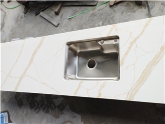 5017 Calacatta Gold Quartz Artificial Stone Countertop