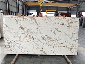 GOLDTOP 5050 Calcatta Borghini Quartz Slabs