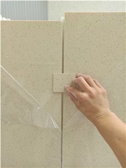 Sparkle Beige Quartz Artificial Stone Slabs