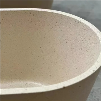 HRST Stone Terrazzo Bath Tubs Solid Surface Bath Tub OEM ODM