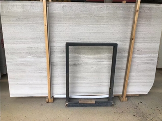 China White Wooden Marble Slab  Tiles
