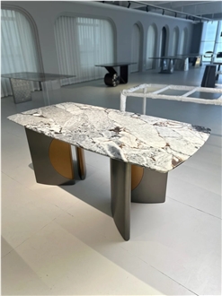 HRST Rectangle Modellato Marble Dining Table Tops For Sale