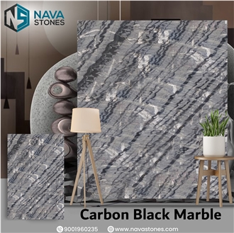 Carbon Black Marble Tiles