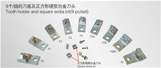 Tooth Holder And Square Widia Bit(9 Pc/Set)