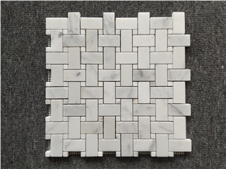 Bathroom Basket Weave Marble Mosaic Tiles