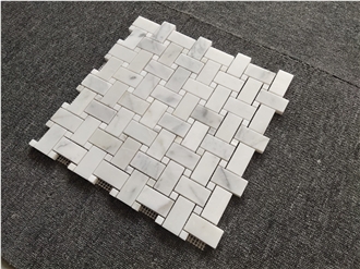 Bathroom Basket Weave Marble Mosaic Tiles