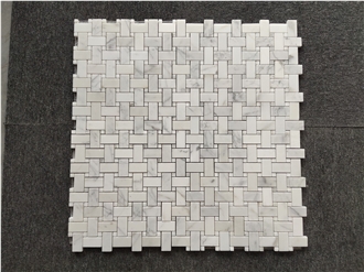 Bathroom Basket Weave Marble Mosaic Tiles