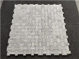 Bathroom Basket Weave Marble Mosaic Tiles