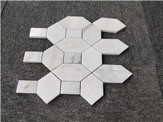 Calacatta Gold Marble  Bathroom Mosaic Tile Eclipse Pattern