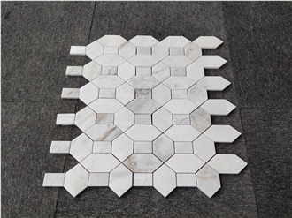 Calacatta Gold Marble  Bathroom Mosaic Tile Eclipse Pattern