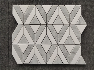 Factory Direct Monroe Triangle Marble Mosaic Tiles