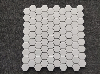 Thassos White Marble Hexagon Mosaic