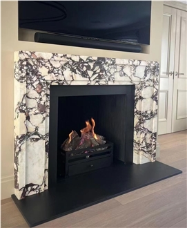 Marble Calacatta Viola Fireplace For Indoor Decor
