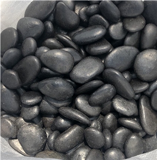 Glossy Polished Black Pebbles