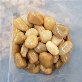 High Quality Cheap Yellow Golden High Polished Pebbles