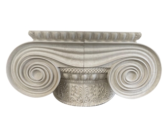 Beige Limestone Carving Column Capital