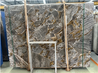 Brazil Versailles Gold Quartzite Stone Slab For Wall Tiles