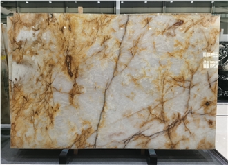 Crystal Yellow Quartzite Stone Slabs For Kitchen Countertop