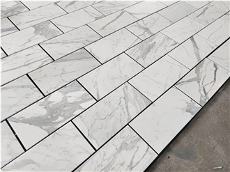 Italy Calacatta White Marble Flooring Tiles