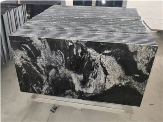 Manhattan Black Polished Granite Stone Slabs Floor Tiles