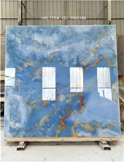 Translucent Blue Onyx Stone Slabs For Bar Tops