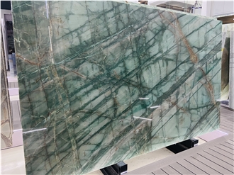 Emerald Green Quartzite Slabs For Furniture Table Top