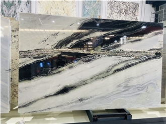 Panda White Marble Polished Slabs