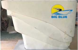 Modern Minimalist Curved Boat Reception Desk
