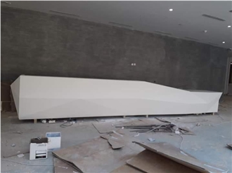 Modern White Diamond Acrylic Artificial Stone Reception Desk