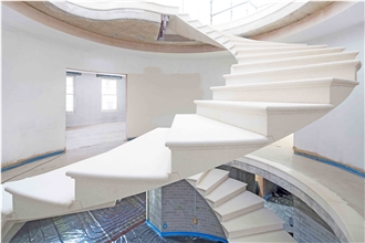White Limestone Custom Design Spiral Staircase