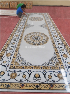 Luxury Private House Waterjet Floor Inlay Medallion