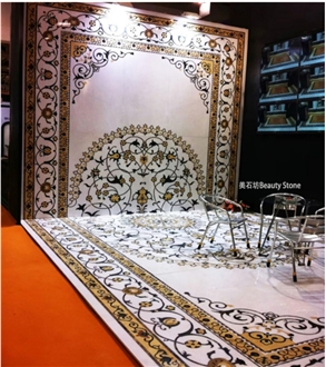 Luxury Villa Waterjet Floor Medallions Pattern