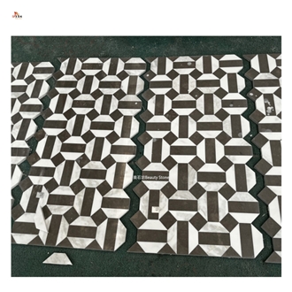 Simple Geometric Shapes Water Jet Marble Floor Tiles