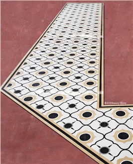 Water Jet Carpet Floor Medallions For Corridor Design