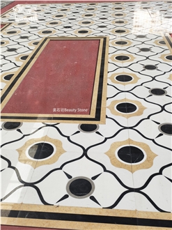Water Jet Carpet Floor Medallions For Corridor Design