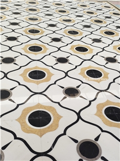 Water Jet Carpet Floor Medallions For Corridor Design