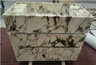 Italy Calacatta Viola Marble Bathroom Vanity Sink