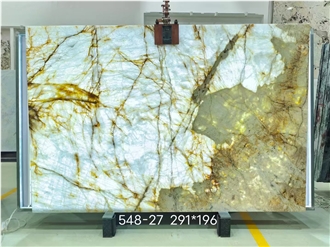 Backlight Big Crystal Patagonia Quartzite Slab Tiles
