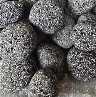 Black Lava Rock Pebble Stone