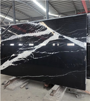 China Nero Marquina Marble Slab And  Tiles