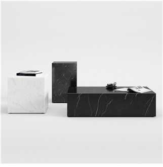 Black Marquina Side Table Plinth