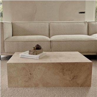 Classic Travertine Cube  Coffee Table